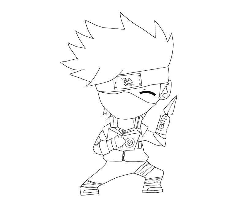 Coloriage kakashi chibi à imprimer Coloriage kakashi chibi