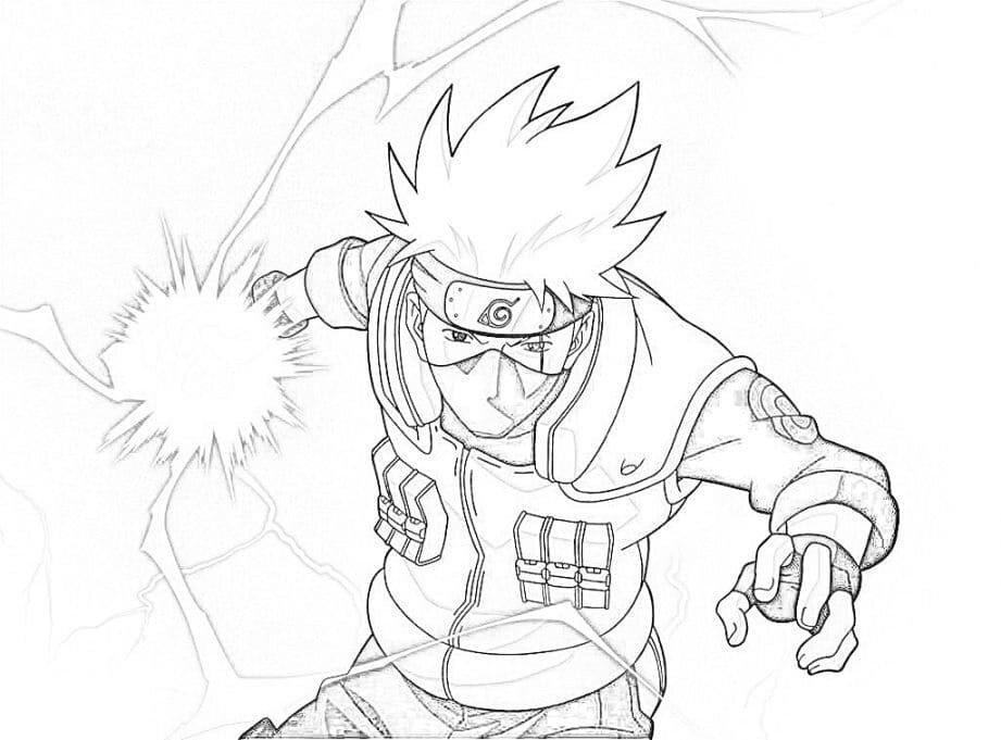 Coloriage le pouvoir de kakashi à imprimer Coloriage le pouvoir de kakashi