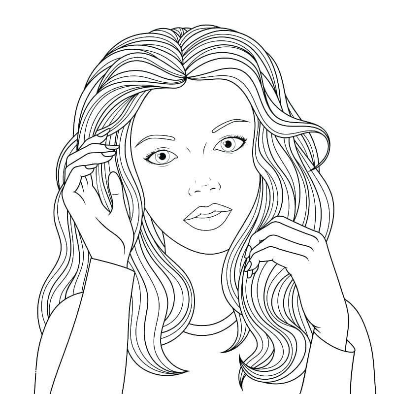 Coloriage mignon fille ado à imprimer Coloriage mignon fille ado